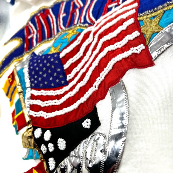 1987 Vintage Appliquéd Bonnie Boerer & Co. America Freedom #1 Yacht Top LARGE - Picture 9 of 13